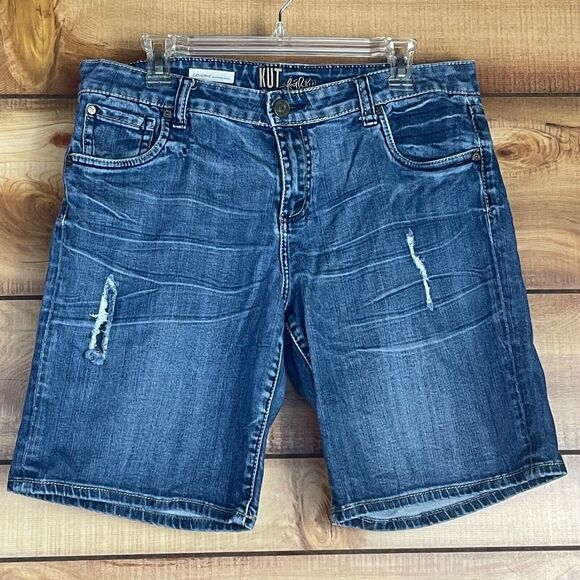 KUT from the Kloth Catherine Boyfriend Shorts Womens 12 Stretch Denim Jean Jorts - Picture 1 of 8